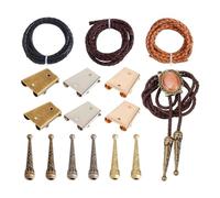MRNHA Tie Making Kit,Tie Replacement End Cap Kit with 6 Alloy Wire Ends 6 Iron Tie Slide Buckles, Suitable for Tie Making