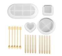 MRNHA Tray Silicone Mold DIY Crystal Square Round Hexagon Coaster Silicone Mold Plate Storage Holder Epoxy Resin Mold Home