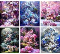 Mrnsiet 6 Pack Diamond Painting Kits for Adults - Diamond Art Kits with Accessories & Tools,Landscape 5D Paintings with Diamond Dots Full Drill Gem Art and Crafts DIY Gift and Home Decor 12X16inch