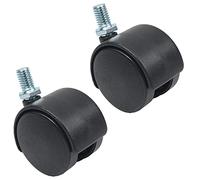 MroMax 1.46 Inch Swivel Caster Wheels 360 Degree Threaded Stem Caster Wheel, M8 x 13mm Black Tone 2pcs