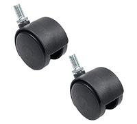 MroMax 1.5 Inch Swivel Castor Wheels 360 Degree Threaded Stem Caster Wheel, M8 x 15mm Black Tone 8pcs