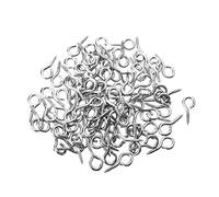 MroMax 100PCS 0.59" Eye Screw Self-Tapping Screws Silver Tone Copper Plated Screw-in Ceiling Hooks Hanging Hooks Mug Hooks Plant Hooks Open End Eye Bolt Hooks for Home, Office and Workplace
