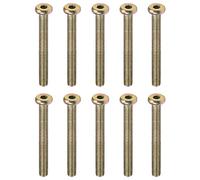 MroMax 10Pcs M6x55mm Hex Socket Screw Flat Head Hexagon Cap Screws Bolt Carbon Steel Full Thread Colorful