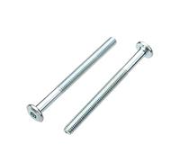 MroMax 10Pcs M6x80mm Hex Socket Screw Flat Head Hexagon Cap Screws Bolt Carbon Steel Half Thread Metric