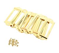 MroMax 10Pcs Metal Label Frame, 60 x 23mm Gold Label Frame Card Holders with Screws for Office Library Furniture Card File Drawer Cabinet