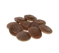 MroMax 10Pcs Round Wood Button Plugs 0.47" Dia Oak Hardwood Furniture Buttons Caps 12mm Wooden Screw Covers for Screw Holes Craft Furniture Decoration Woodworking