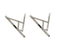 MroMax 12 Inch Round Slot Casement/Hanging Window Hinge and 202 Stainless Steel Silver Tone 2PCS