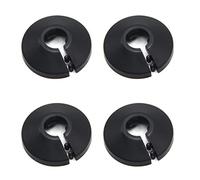 MroMax 12mm Pipe Cover, 4pcs Flange Black Pipe Cover Plastic Pipe Hole Collars for Radiator, Wall Pipe Tube Decoration