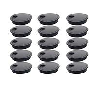 MroMax 15pcs 78mm ABS Desk Grommets for Managing and Hiding Wire Cord Cable Hole Cover Office PC Desk Cable Cord Organizer Black