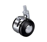 MroMax 1x 5X 8X Alloy Chrome Screw 8mm x 15mm Threaded Stem 2-inch Dia Swivel Twin Wheel Brake Casters for Chair