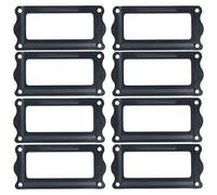 MroMax 2.52"x1.22" (LxW) Iron Label Frame 64x31mm Tag Name Card Label Holders Without Mounting Screws for Office Library Furniture Card File Cabinet Black Tone 8Pcs
