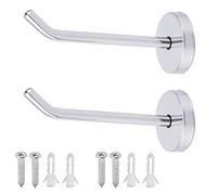 MroMax 2 Pieces 100mm Height Stainless Steel Elephant Nose Wall-Mount Robe Hook Coat Hook Towel Wall Hook Silver Tone