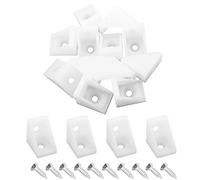 MroMax 20 Pcs White Plastic Corner Brackets L-Shaped 2 x 2 x 1.5 cm (L x W x H) Right Angle Brackets Ideal for Supporting/Reinforcing Lightweight Shelves, DIY Projects and