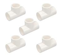 MroMax 20mm ID Slip Tee PVC Pipe Fitting T-Shaped Coupling Connector Fix Hold Corresponding Pipes White 10Pcs