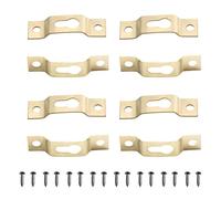 MroMax 20Pcs Keyhole Hanging Plate, 40 x 11mm Single Hole Hook for Hanging Paintings Artwork Picture Frame Hook Photos(Golden)