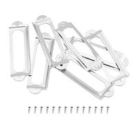 MroMax 20Pcs Metal Label Frame, 60 x 17mm Silver Label Frame Card Holders with Screws for Office Library Furniture Card File Drawer Cabinet