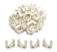 MroMax 20Pcs Pipe Clamps 25mm ID U Shape Hook Holder Talon Clamps Pipe Support Plastic Socket To Fix Corresponding Pipes White