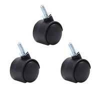 MroMax 28 mm Diameter Plastic Brake Castor Furniture Trolley Stem Caster Wheels Black 2pcs/3pcs/10pcs