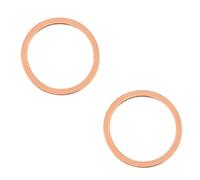 MroMax 2PCS Copper Flat M48 Round Ring 58mm OD 48mm ID 2mm Thick Washer Oil Brake Line Seal