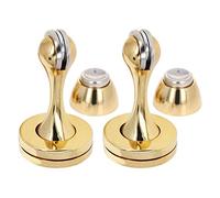 MroMax 2Pcs Door Stop 45mm Base Magnetic Door Stopper Zinc Alloy Holder Doorstop Double-Sided Adhesive Tape No Need to Drill Gold