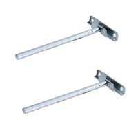 MroMax 2Pcs Floating Shelf Brackets 69x13x150mm Carbon Steel Hidden Heavy Duty Low Profile Support Completely Concealable DIY Mount Blind Shelf Support Brackets Silver Tone