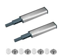 MroMax 2Pcs Hardware Drawer Cabinet Door Push Touch Latch Brushed Kitchen Home Push to Open System Magnetic Catch