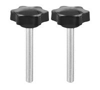 MroMax 2PCS M8x60mm Star Handle Knob Thread Replacement Tightening Screw Quick Disassembly Replacement Parts Clamping Handle Grip Screw Knob Black
