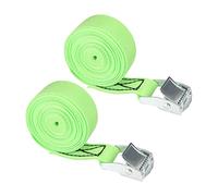 MroMax 2Pcs Premium Lashing Straps with Strong Cam Buckle 2.5cm x 2.5M Length Tie Down Strap for Carriers Moving Canoes Roof Racks Great Accessory Ratchet Battery Strap Marine Green