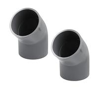 MroMax 2Pcs PVC Pipe Fitting 45 Degree Elbow 75mm Socket for Building Drainage Agricultural Irrigation Use Gray