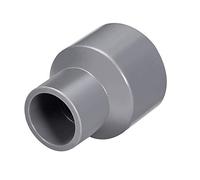 MroMax 2Pcs PVC Reducing Coupling Pipe Fitting Gray 50mm x 20mm Socket for Drain Sewer