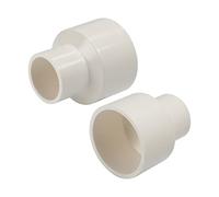 MroMax 2Pcs Reducing Coupling Hub 40mm X 25mm PVC by Hub Pipe Fitting Adapter Connector White