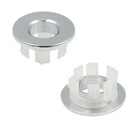 MroMax 2Pcs Sink Basin Trim Overflow Cover Cooper Insert In Hole Round Caps Chrome