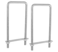 MroMax 2Pcs Square U-Bolts 3 Inch Inner Width, M10 x 80 x 200mm 304 Stainless Steel U-Bolts with Frame Plates and Nuts, 7.87 Inch Length, for Automobiles Trailer, Ski Boat, Sailboat and Trailer