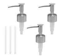MroMax 304 Stainless Steel Soap and Lotion Dispensers Replacement Pump for 28/400 Bottles Jars, Bathroom Screw Lotion Pump Head, Silver 3Pcs