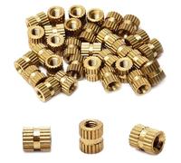 MroMax 30pcs Knurled Insert Nuts M3 x 6mm L x 5mm OD Female Thread Brass Embedding Assortment