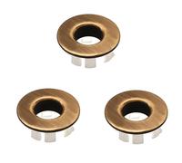 MroMax 3Pcs Round Copper Kitchen Sink Overflow Covers, Antique Color