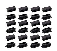 MroMax 40mm x 20mm Rectangle PP Tubing End Cap Steel Furniture Pipe Tube Cover Insert Black 20 Pcs