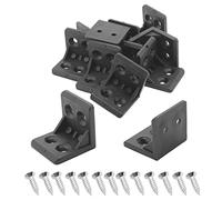 MroMax 50Pcs Plastic Furniture Corner Brace Joint 4-Hole Right Angle Board Holder Shelf Support L Shape Bracket Black