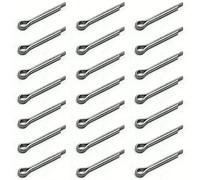 MroMax 50pcs Total Length 30mm Pin Width 4mm Carbon Steel Split Cotter Pins Fastener Hardware Silver Tone