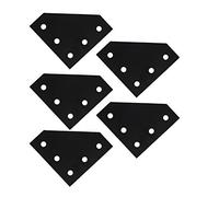 MroMax 5Pcs Corner Bracket Plate L Shape 2020 Aluminum Extrusion 5 Holes for 2020 Series Aluminum Profile Tee Joint Bracket Outside Joining Plate Black