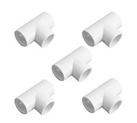 MroMax 5Pcs Pipe Fitting 20mm ID 3 Way Elbow Water Tube Connector Support PVC Socket for Home Fix Hold Corresponding Pipes White