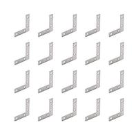 MroMax 60x60mm Stainless Steel L Bracket Joint Right Angle Bracket Fastener 90 Degree Right Angle Brackets Plates 20pcs