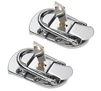 MroMax 67mm x 34mm Metal Small Size Suitcase Hasp Catch Latch with Keys and Screws 2Pcs