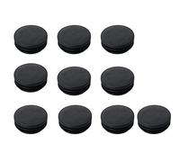 MroMax 70mm Dia Plastic Tubing Plug Round Post End Caps for Handrail Stair Newel Guardrail Tube Black 10Pcs