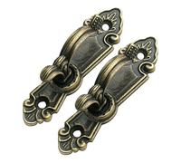 MroMax 75mm x 20mm Durable Curtain Hooks Wall Mounted Retro Utility Antique Copper Hook for Coat Towel Key Hat Bronze Tone 2pcs