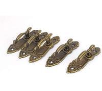 MroMax 75mm x 20mm Durable Curtain Hooks Wall Mounted Retro Utility Antique Copper Hook for Coat Towel Key Hat Bronze Tone 6pcs
