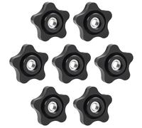 MroMax 7Pcs 5/16-18 Thread Knob Nut Black, 5/16 Inch Star Knobs, 5/16-18 Hand Tighten Clamping Knobs Black Screw-On Nuts, Thread Knob Nut for T Track Bolts Jigs Knobs,Sawing Machine, Drilling Machine