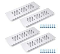 MroMax Air Vent, 150mmx50mm, Ventilation Grille Aluminum Alloy Louvered Grill Cover for Cabinet Sink Kitchen Stove Bathroom Door Aluminum Alloy Rectangle 4pcs