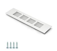 MroMax Air Vent 50mmx200mm Ventilation Grille Aluminum Alloy Louvered Grill Cover for Cabinet Sink Kitchen Stove Bathroom Door Aluminum Alloy Rectangle 1pcs