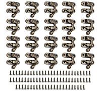 MroMax Antique Right Latch Hook Hasp, Swing Arm Latch Plated Bronze with Screws 32 x 27mm / 1.26 x 1.06inch 20pcs